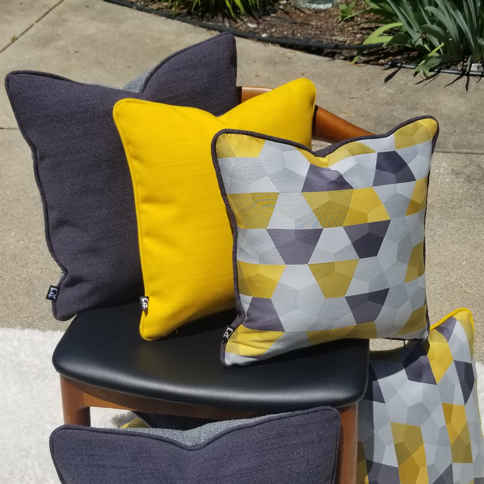 decurban grellowstone pair of grey and yellow reversible pillow covers bundle