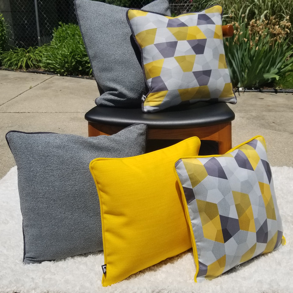 decurban grellowstone pair of grey and yellow reversible pillow covers bundle 1