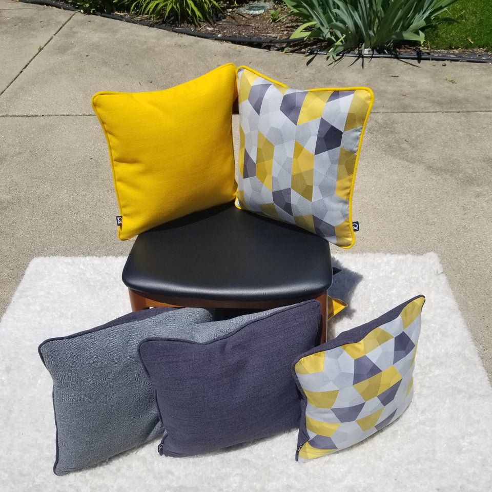 decurban yellowstone pair of grey and yellow reversible pillow covers bundle