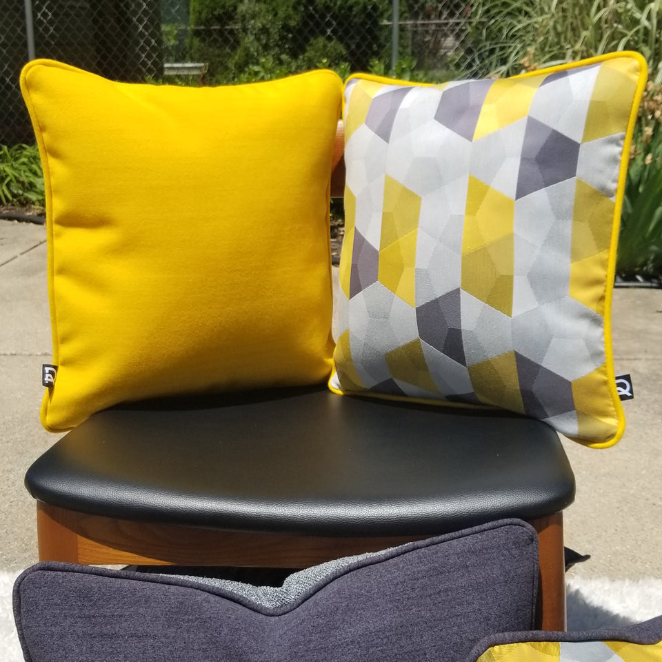 decurban yellowstone pair of grey and yellow reversible pillow covers