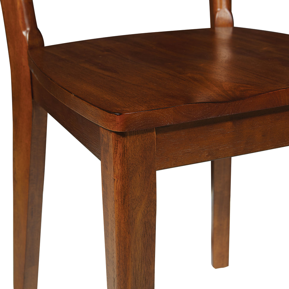 o'connor mid century modern 5 piece chestnut dining set chair detail