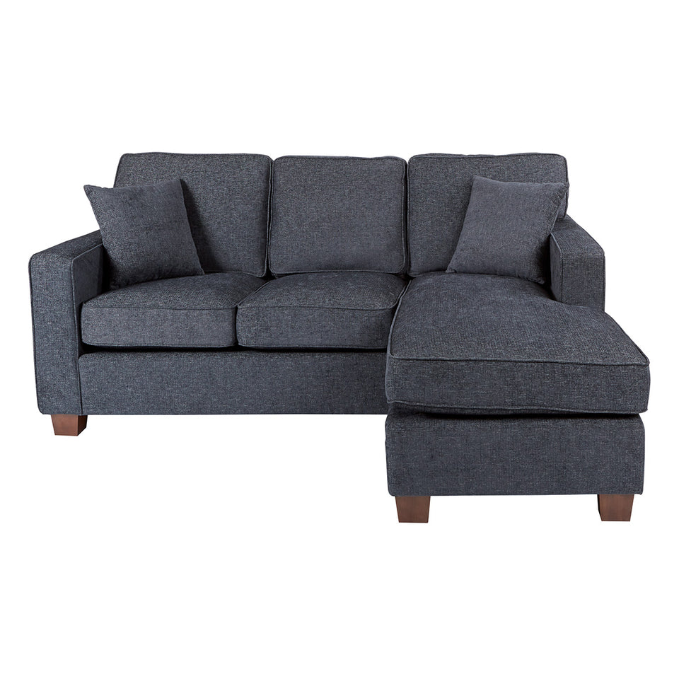 bavido sectional plush sofa in blue front