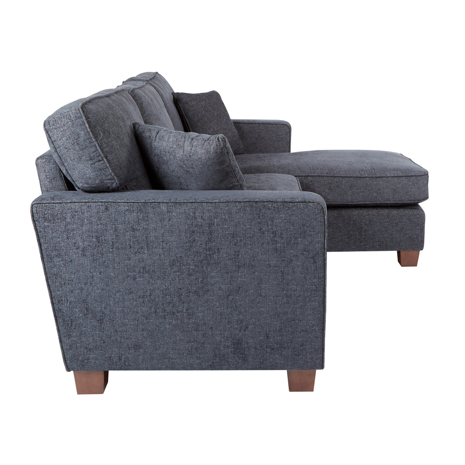 bavido sectional plush sofa in blue side
