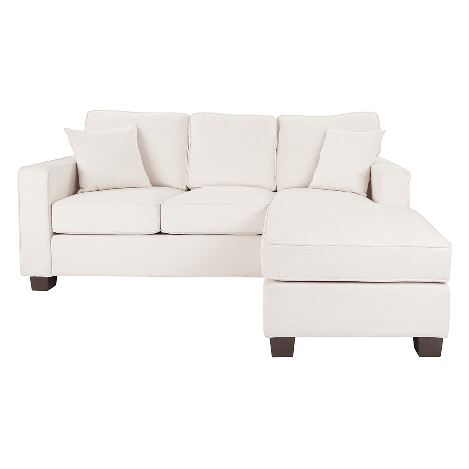 bavido sectional plush sofa in white front