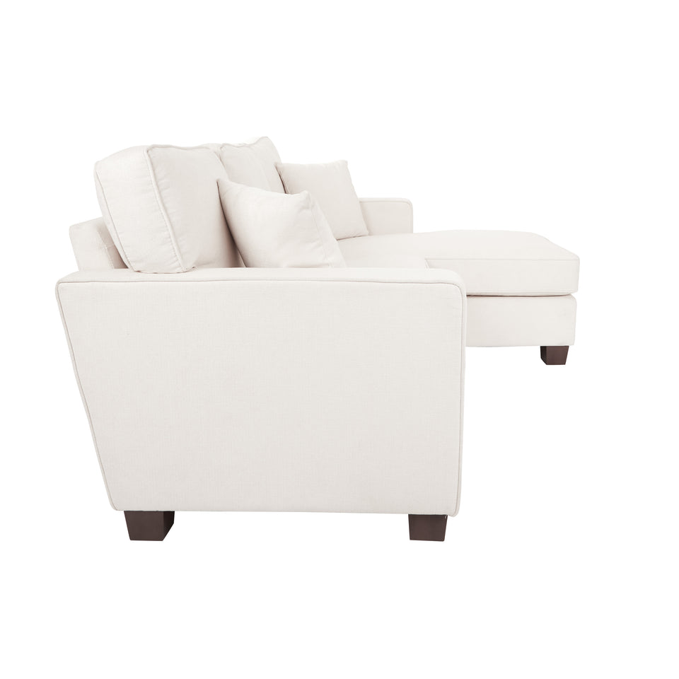 bavido sectional plush sofa in white side