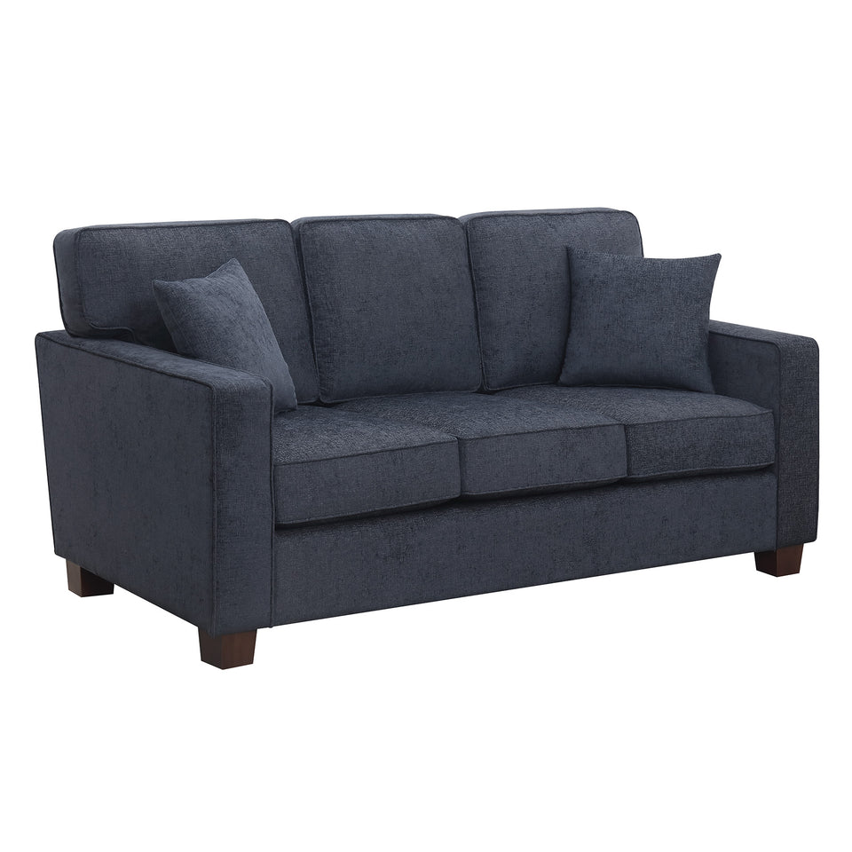 bavido plush sofa in blue angle