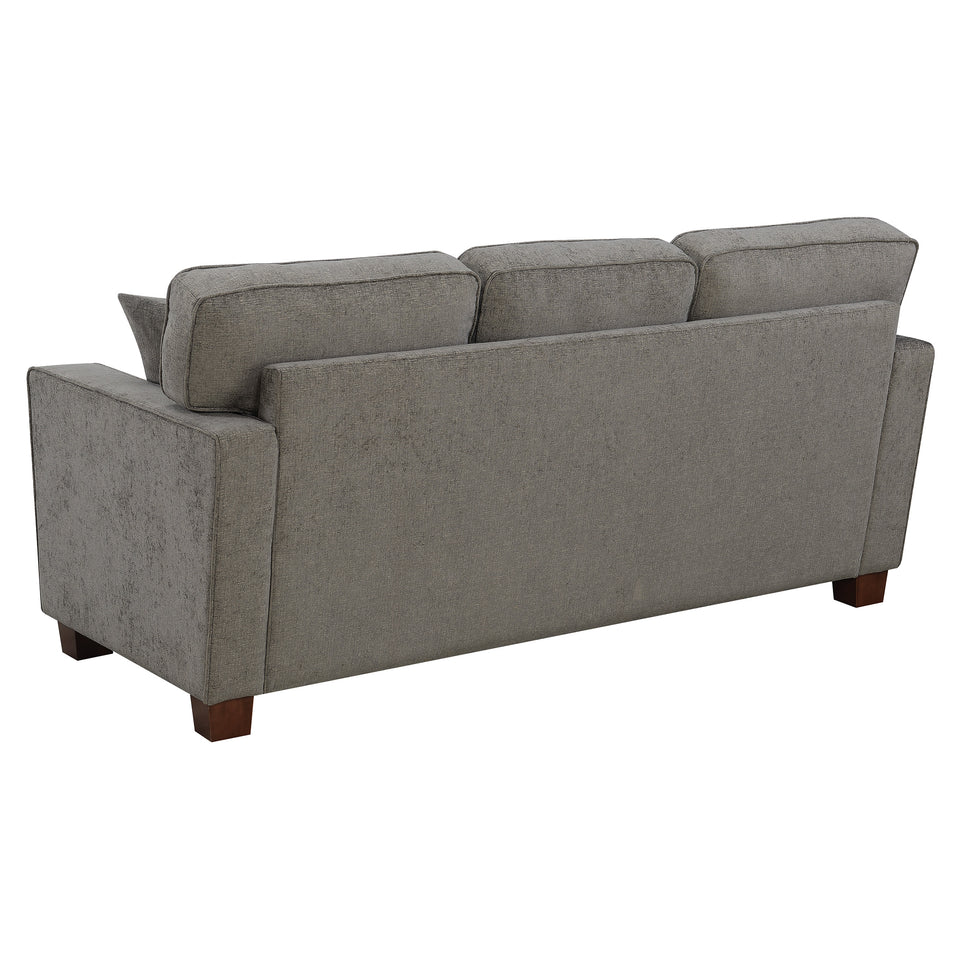 bavido plush sofa in gray angle back