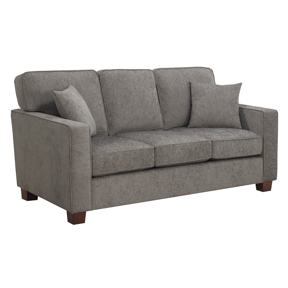 bavido plush sofa in gray angle