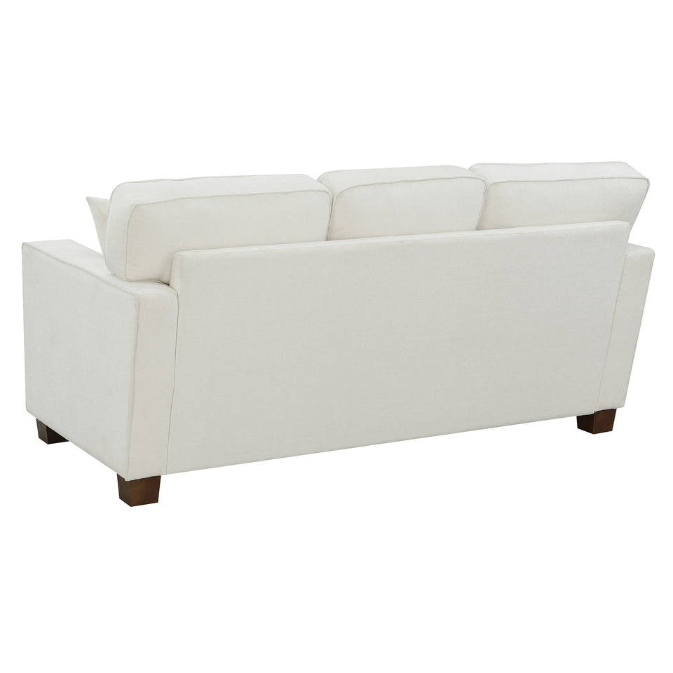 bavido plush sofa in white angle back