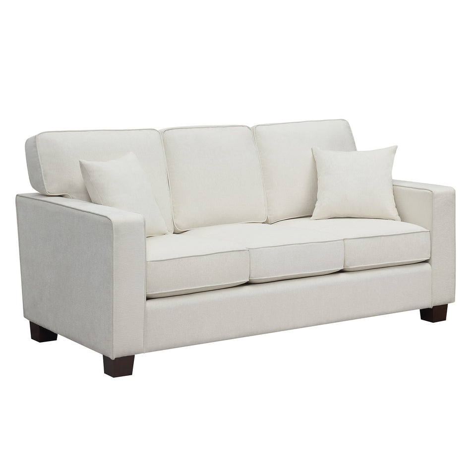 bavido plush sofa in white angle