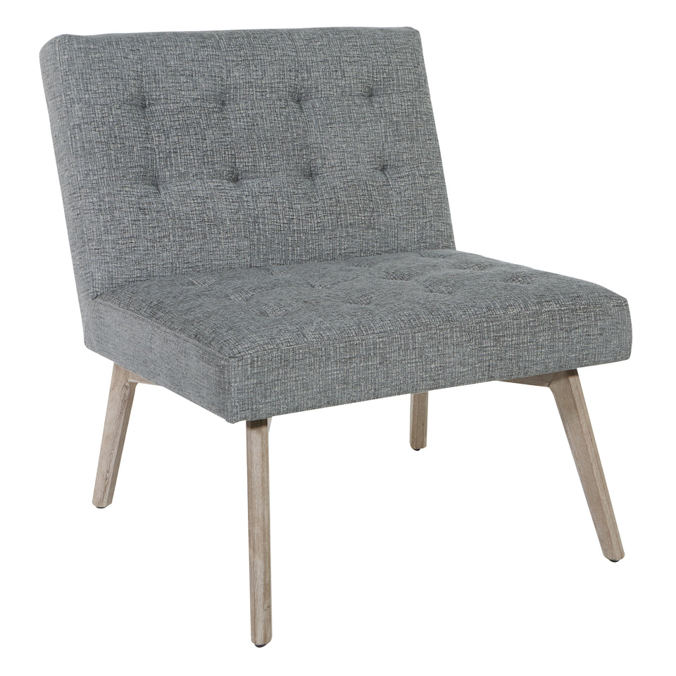 dolores mid century modern tufted lounge chair in charcoal angle