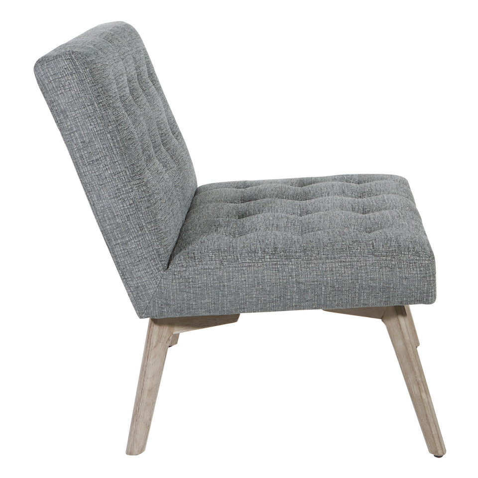 dolores mid century modern tufted lounge chair in charcoal side