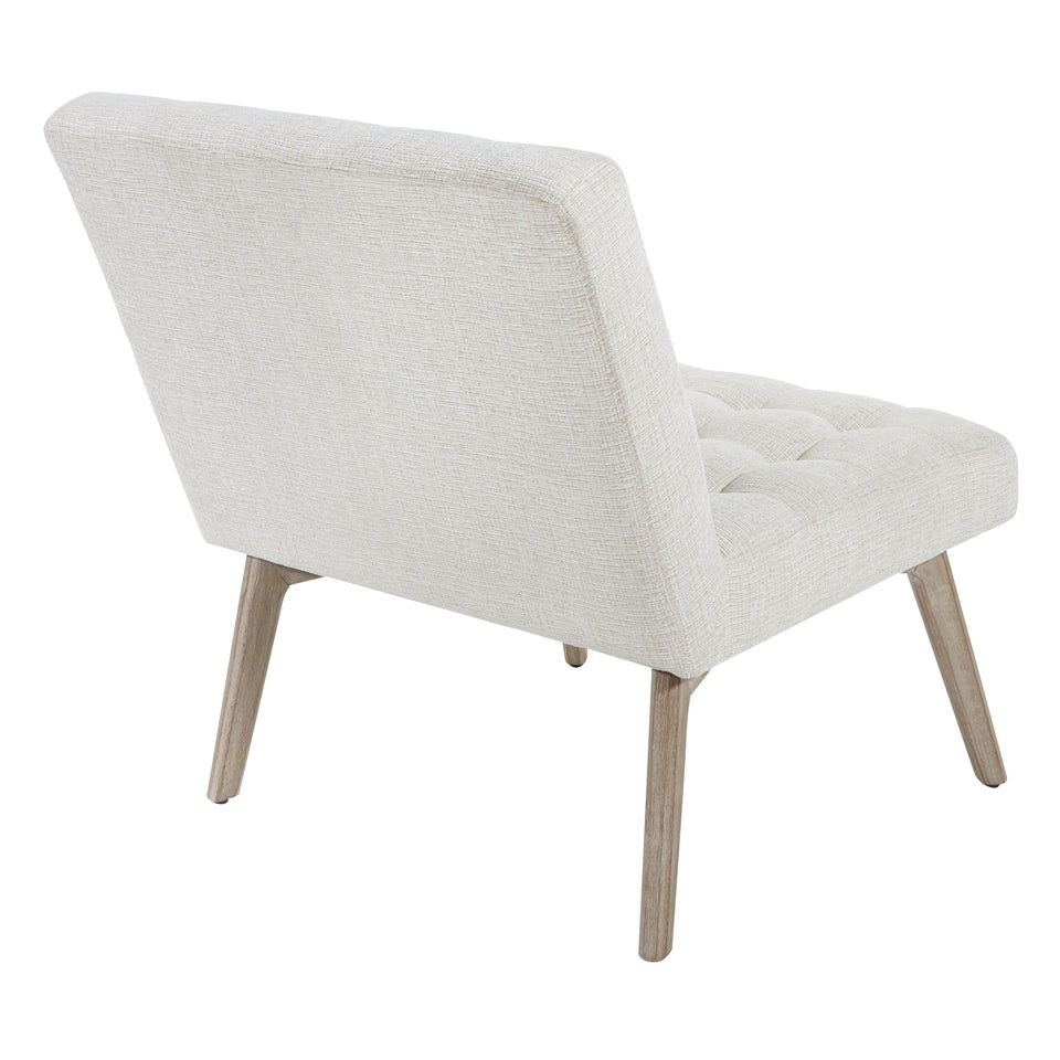 dolores mid century modern tufted lounge chair in oatmeal angle back