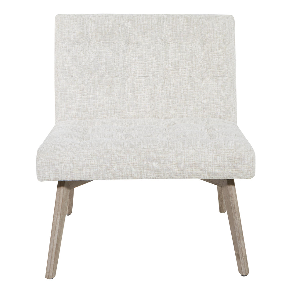 dolores mid century modern tufted lounge chair in oatmeal front