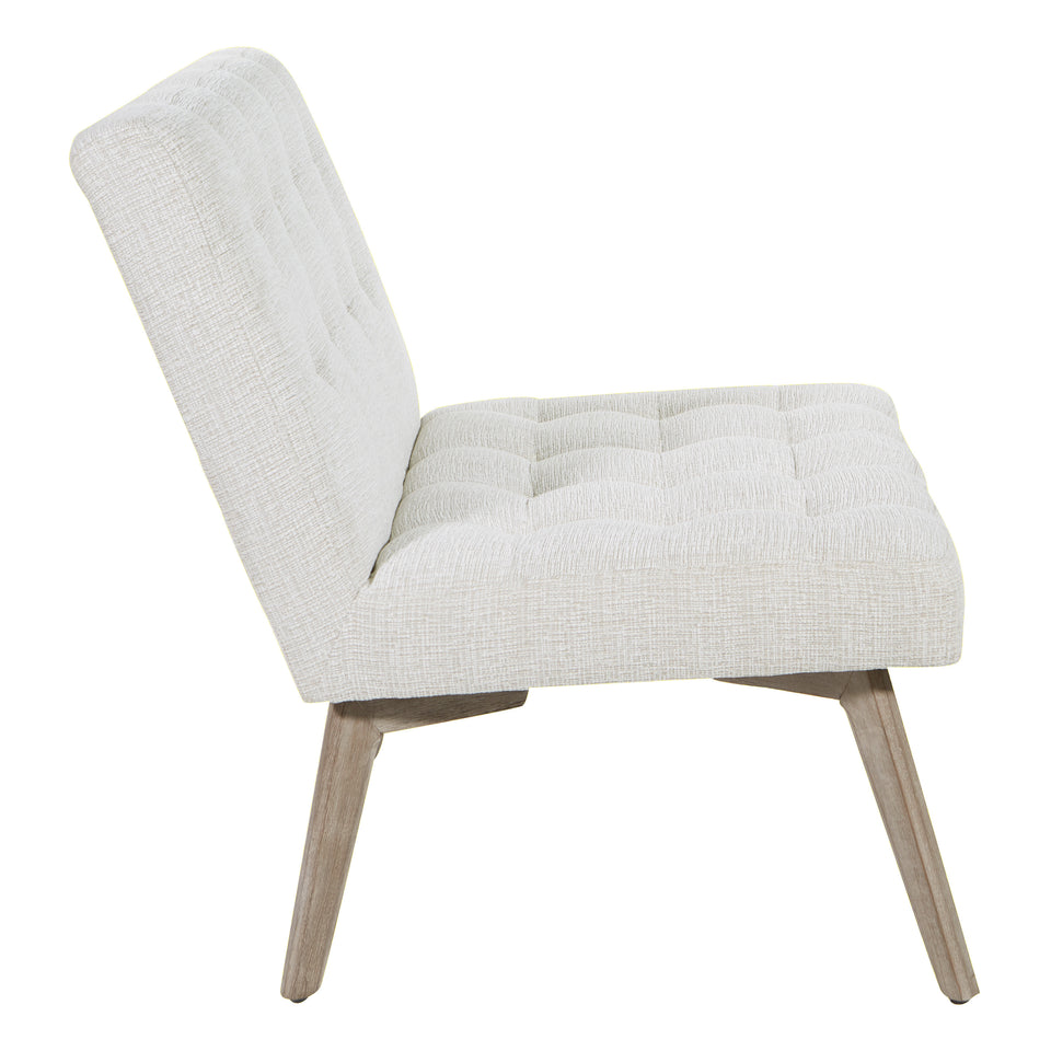 dolores mid century modern tufted lounge chair in oatmeal side