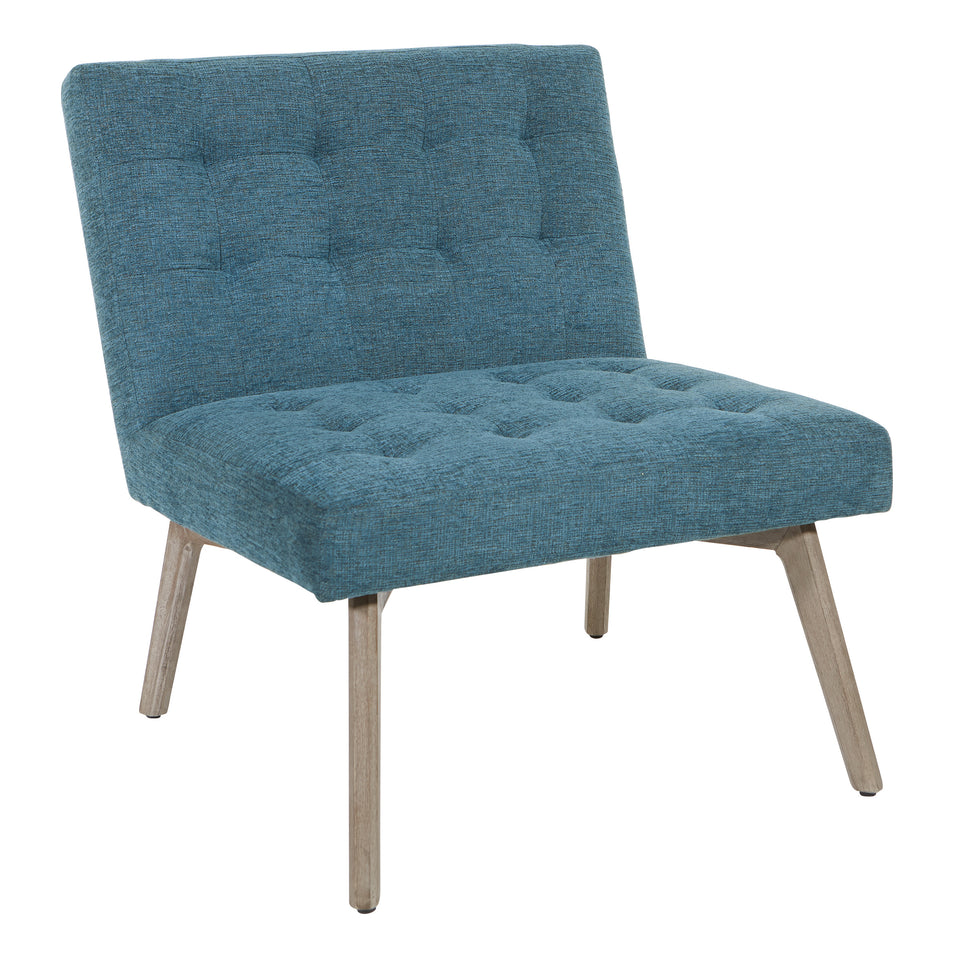 dolores mid century modern tufted lounge chair in sky angle