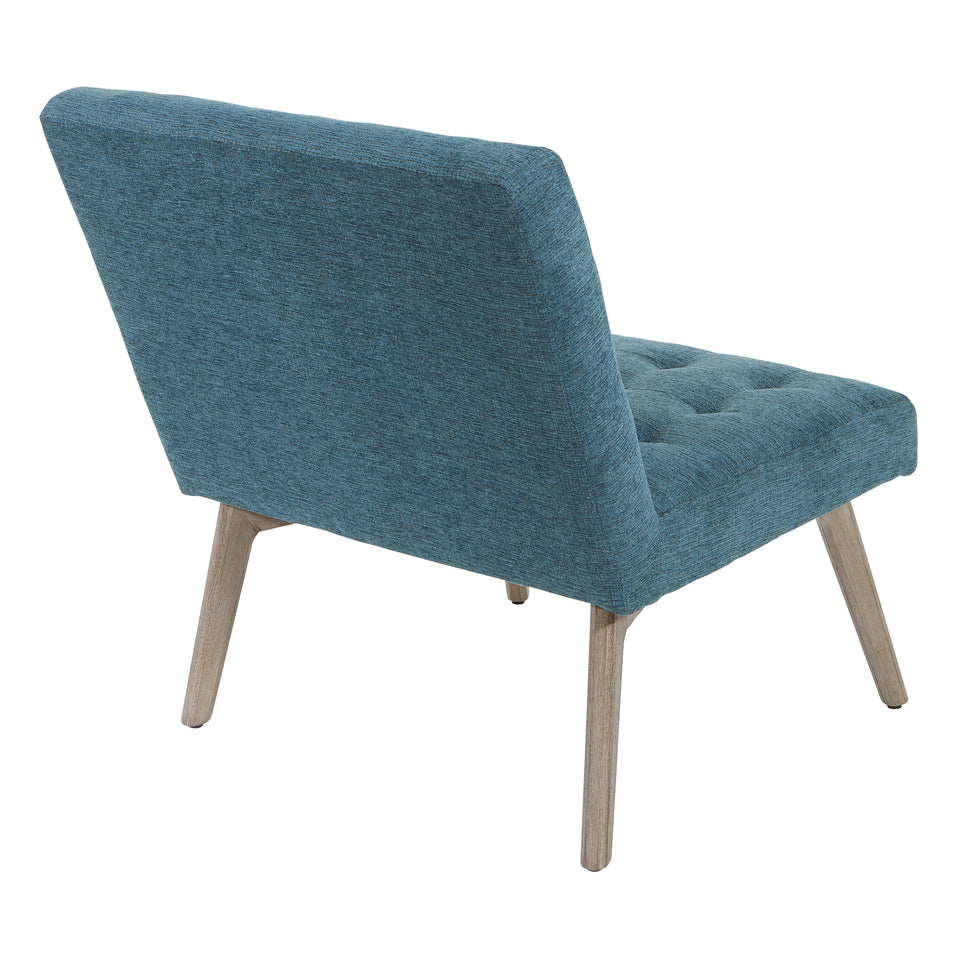 dolores mid century modern tufted lounge chair in sky angle back