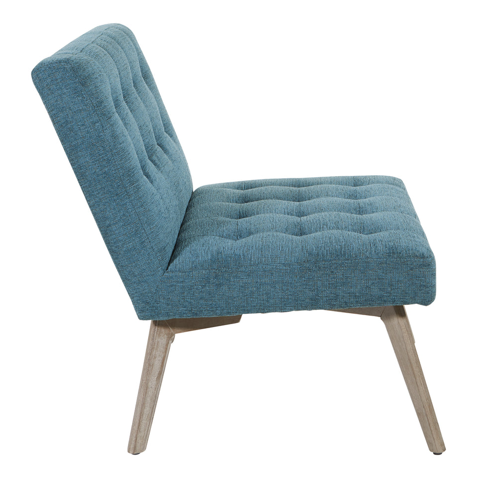 dolores mid century modern tufted lounge chair in sky side